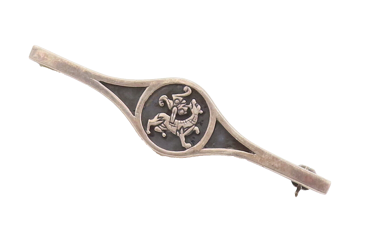 925 Sterling Silver Vintage Brooch Pin ENGLAND Designer Carved Flower  BP10700