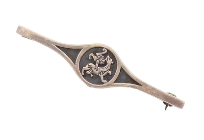 925 Sterling Silver Vintage Brooch Pin ENGLAND Designer Carved Flower  BP10700
