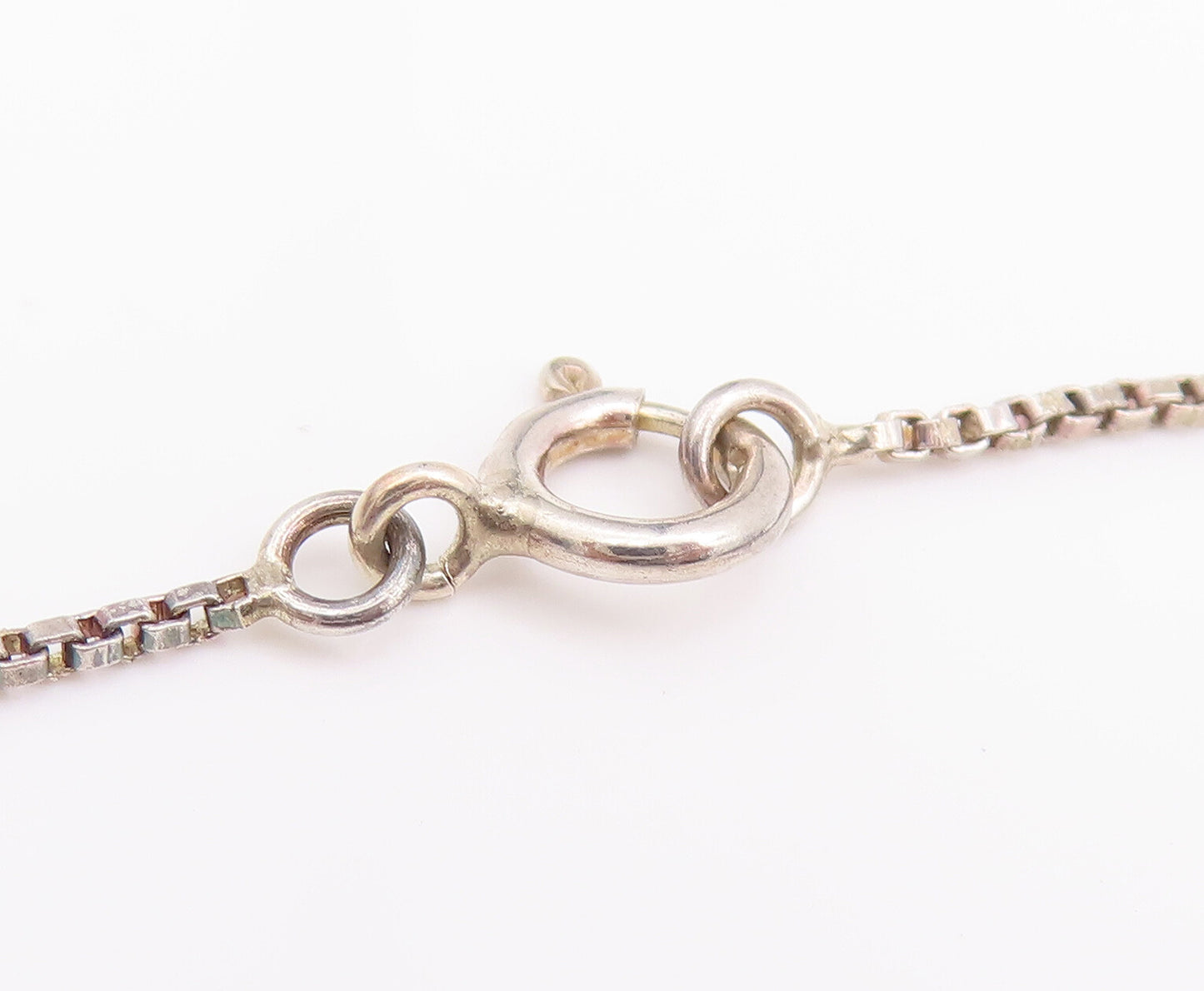 925 Sterling Silver Vintage Necklace Minimalist Oval Carnelian Inlay  NE4286