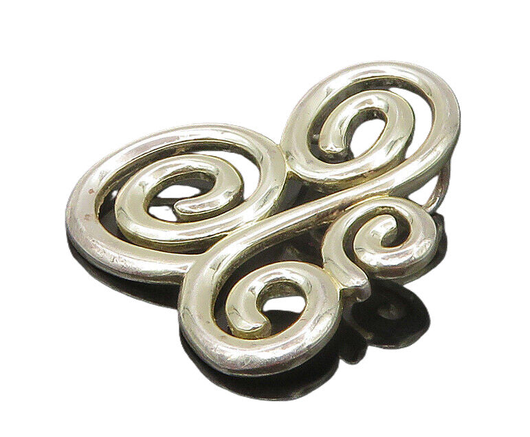 ROSS SIMON 925 Sterling Silver  Vintage Shiny Spiral Swirl Pendant  PT13826