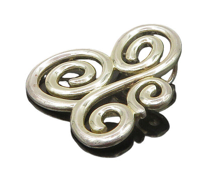 ROSS SIMON 925 Sterling Silver  Vintage Shiny Spiral Swirl Pendant  PT13826