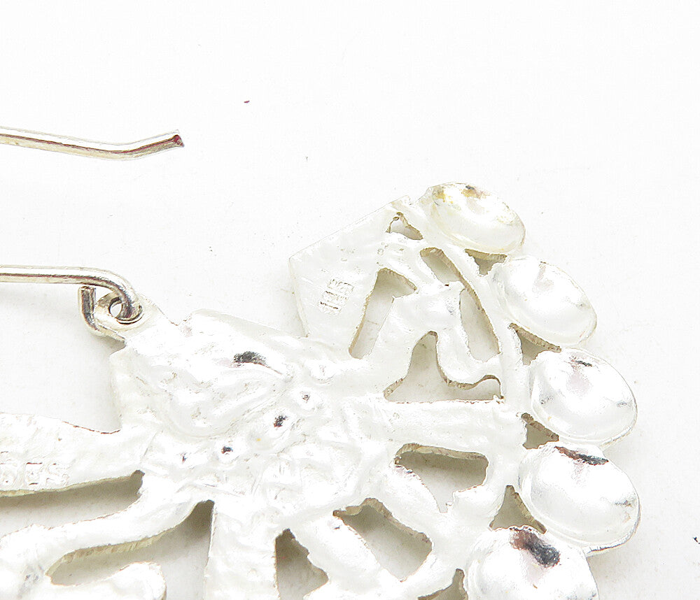 ANDES 925 Sterling Silver  Vintage Traditional Figure Dangle Earrings  EG4692
