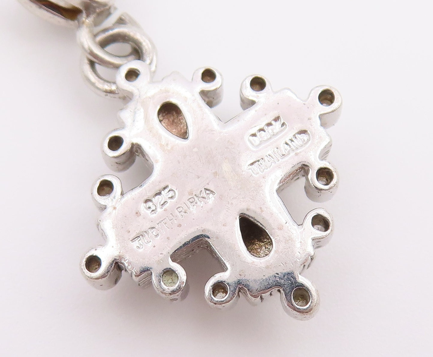 925 Sterling Silver Vintage Pendant JUDITH RIPKA Peridot Maltese Charm  PT26554