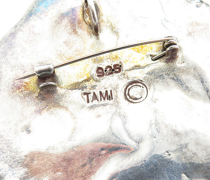 TAMI ISRAEL 925 Silver Vintage 2 Tone Sculpted Woman's Face Brooch Pin BP2650