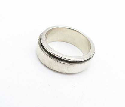 MEXICO 925 Sterling Silver  Vintage Minimalist Smooth Spinner Ring Sz 6 RG5955