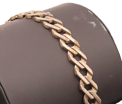 925 Sterling Silver Vintage Solid Rectangular Curb Link Bracelet  BT9803