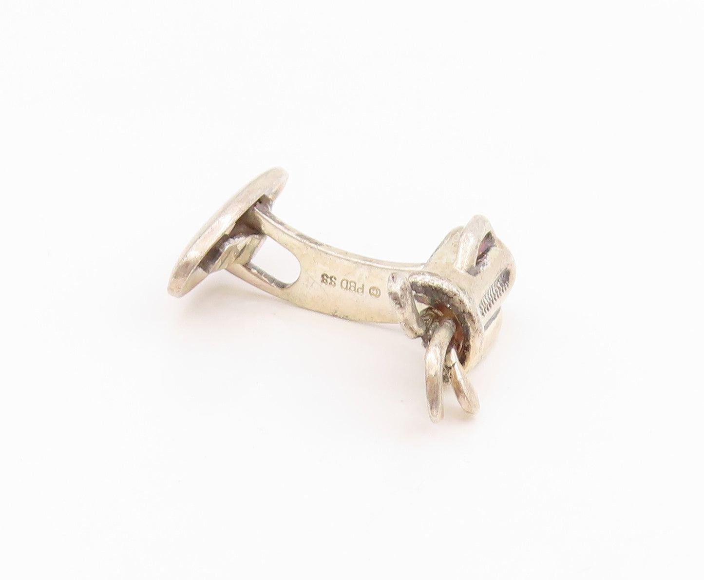 925 Sterling Silver Vintage Cufflinks PETER BRAMS 3D Golf Bag & Clubs  TR4151