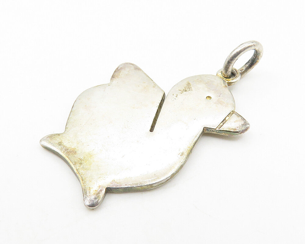 925 Sterling Silver  Vintage Petite Smooth Duck Motif Drop Pendant  PT8474