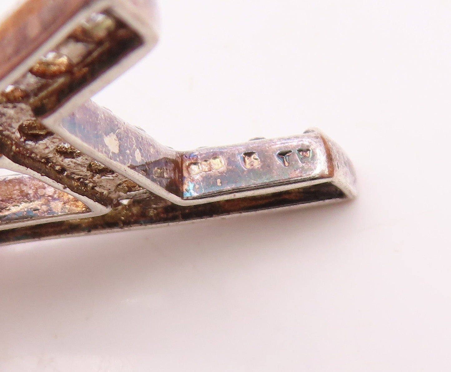 925 Sterling Silver  Vintage Cubic Zirconia Letter A Drop Pendant  PT6465