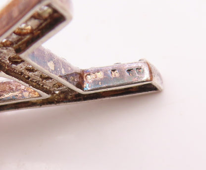 925 Sterling Silver  Vintage Cubic Zirconia Letter A Drop Pendant  PT6465