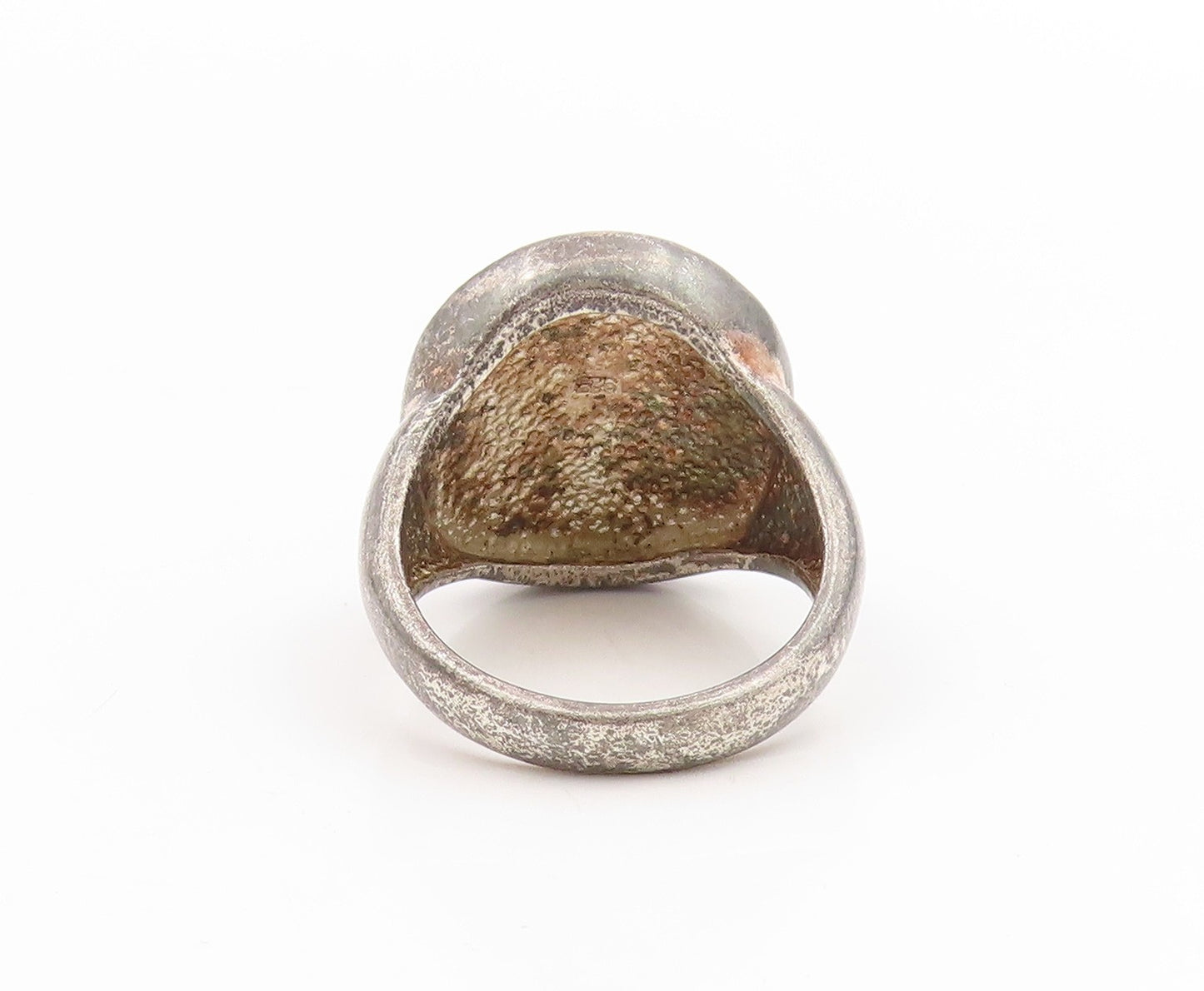 925 Sterling Silver Vintage Ring Modernist Etched Rippled Band  Sz 10  RG34010