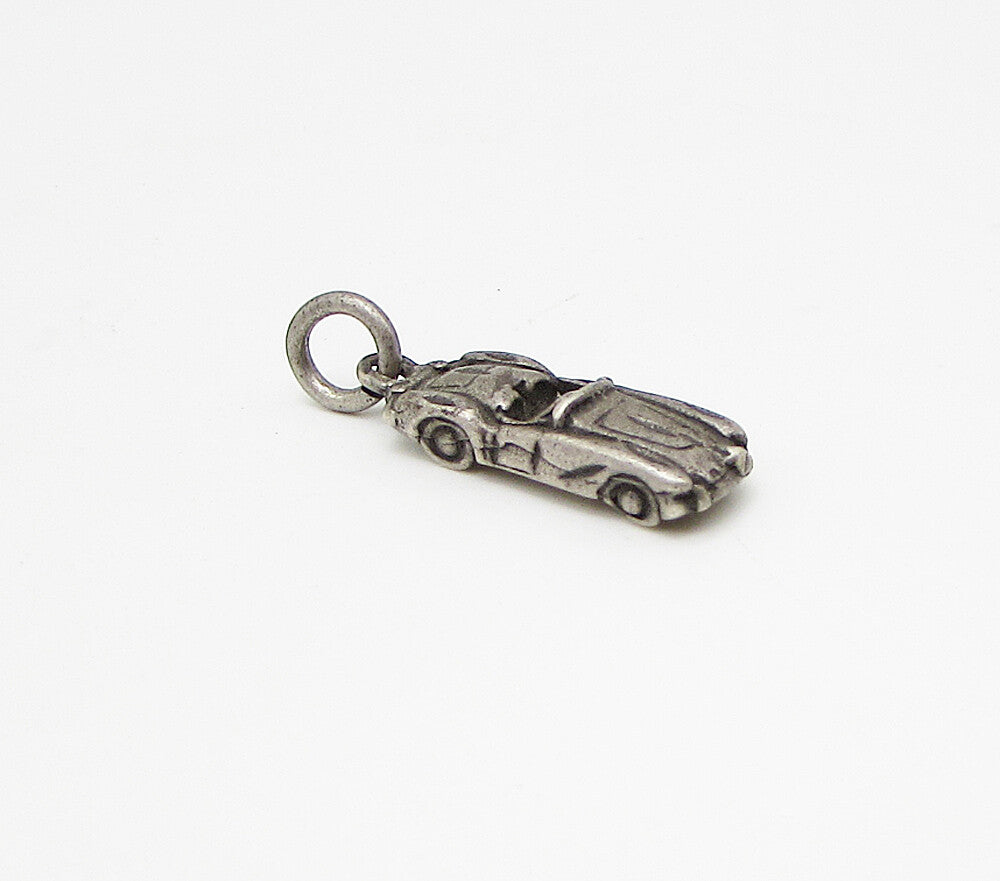 925 Sterling Silver  Vintage Sport Car Charm Pendant  PT2282