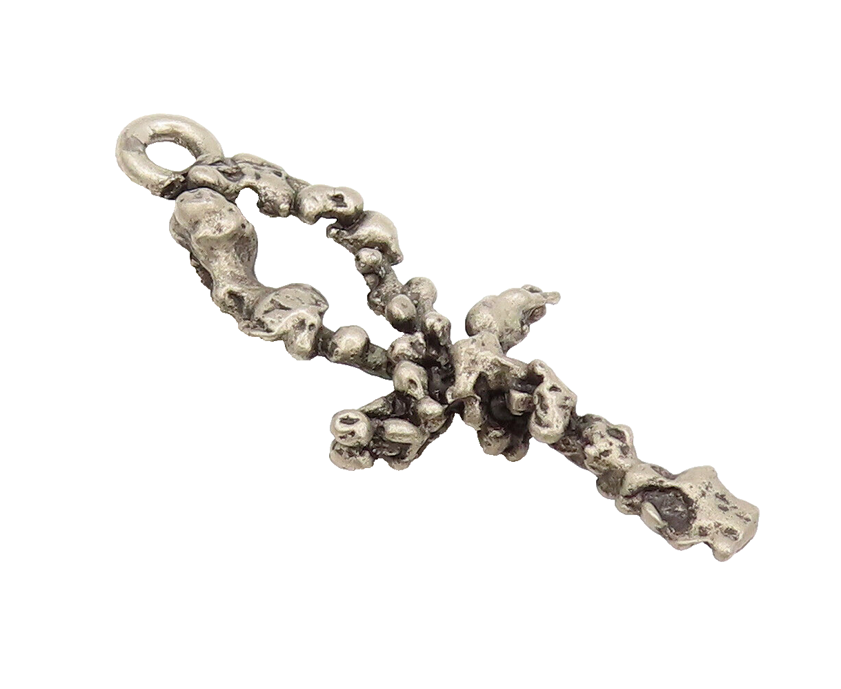 925 Sterling Silver  Vintage Brutalist Solid Celtic Cross Pendant  PT22295