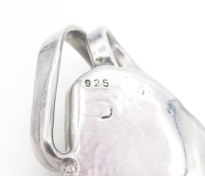 925 Sterling Silver Vintage Gemstone Sculpted Design LARGE Pendant  PT6206