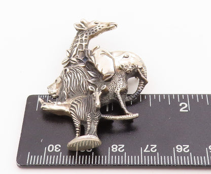 925 Sterling Silver Vintage Brooch Dark Tone Animal Kingdom  BP11746