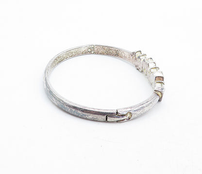 925 Sterling Silver  Vintage Sparkling Cubic Zirconia Bangle Bracelet  BT1928