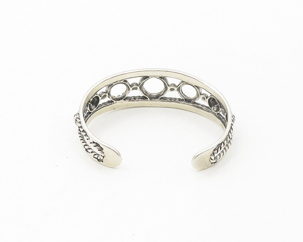 CAROLYN POLLACK RELIOS 925 Silver  Vintage Shiny Twist Cuff Bracelet  BT6784