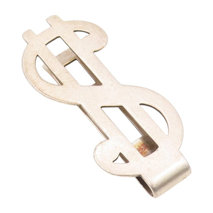 925 Sterling Silver Vintage Money Clip Solid Cutout US Dollar Symbol  TR3872