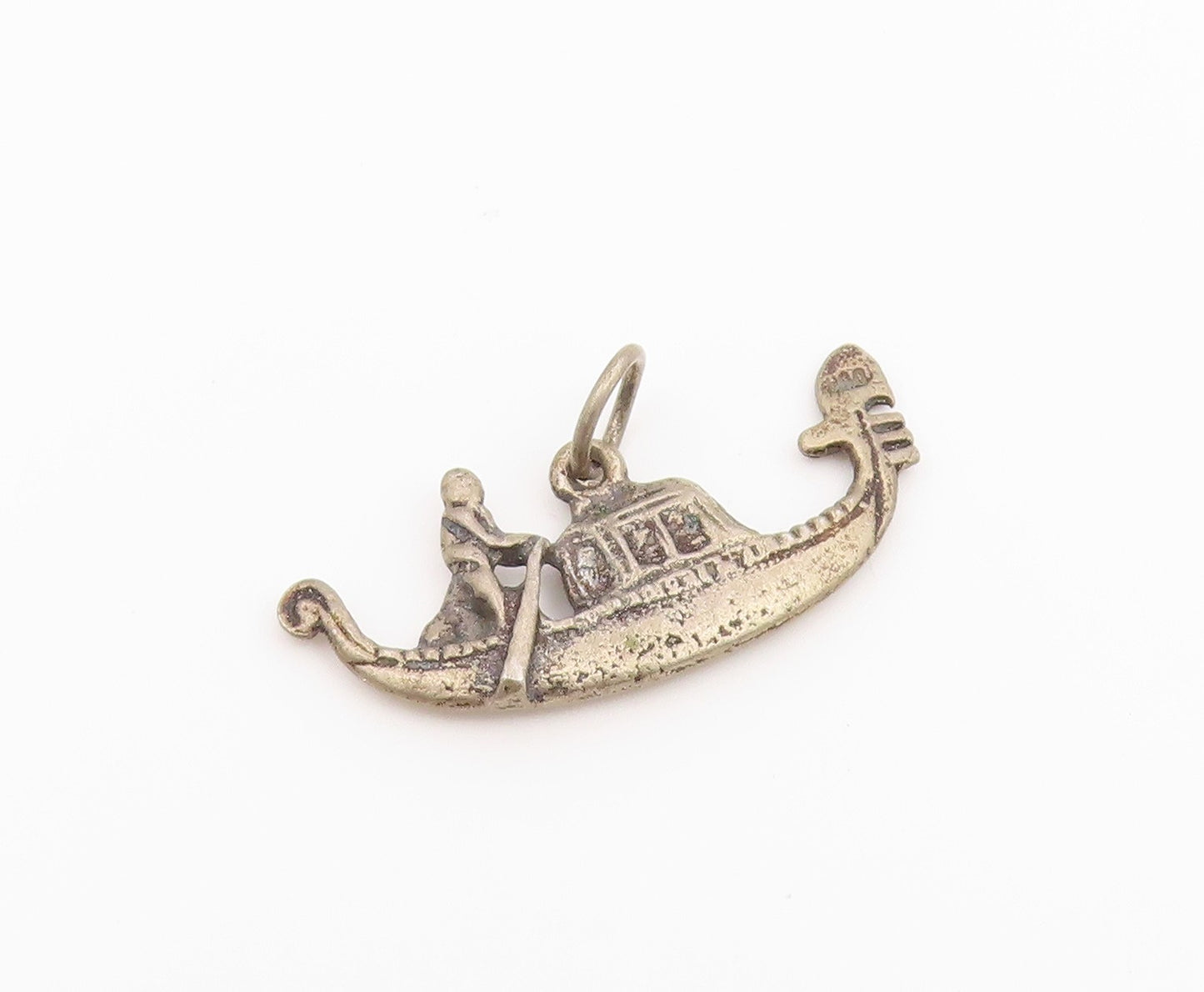 925 Sterling Silver Vintage Pendant Classic Gondola Boat Souvenir Charm  PT26585