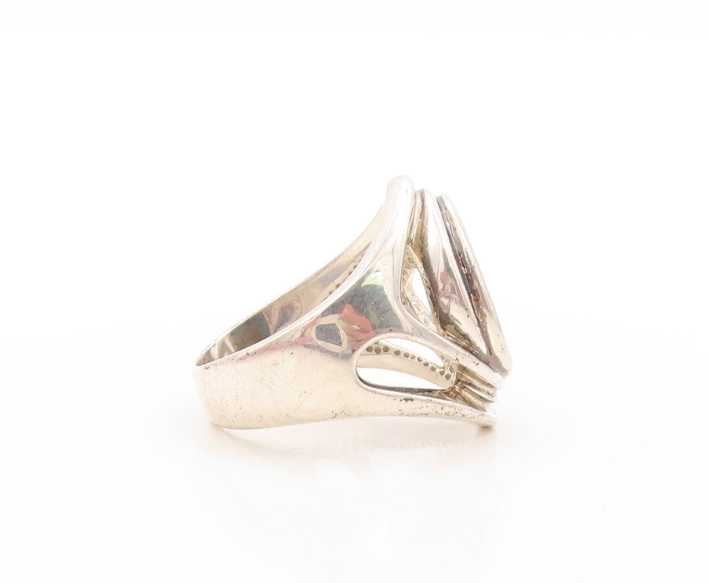 925 Sterling Silver Vintage Ring WHITNEY KELLY Fire Opal Collage  Sz 8  RG31558