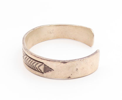 925 Sterling Silver Vintage Bracelet NAVAJO BRUCE MORGAN Etched Cuff  BT11906