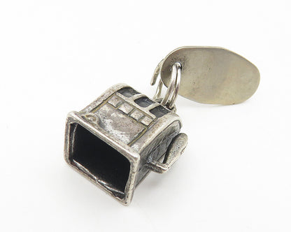 925 Sterling Silver  Vintage Petite Slot Machine Las Vegas Pendant  PT8911