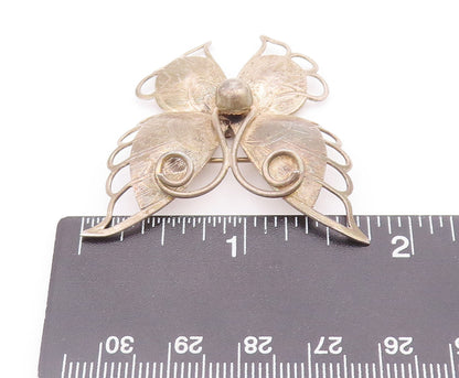 925 Sterling Silver Vintage Brooch Pin BEAU Swirly Cutout Butterfly  BP10749