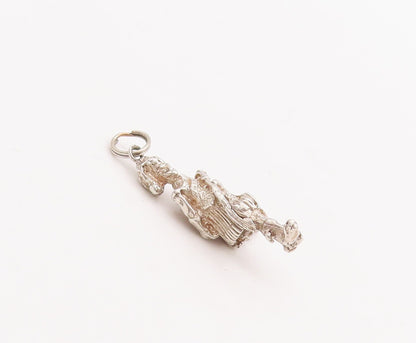 925 Sterling Silver Vintage Pendant 3D Carved Royal Soldier Charm  PT23372