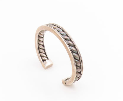925 Sterling Silver Vintage Bracelet BALI Classic Twisted Rope Cuff  BT11647