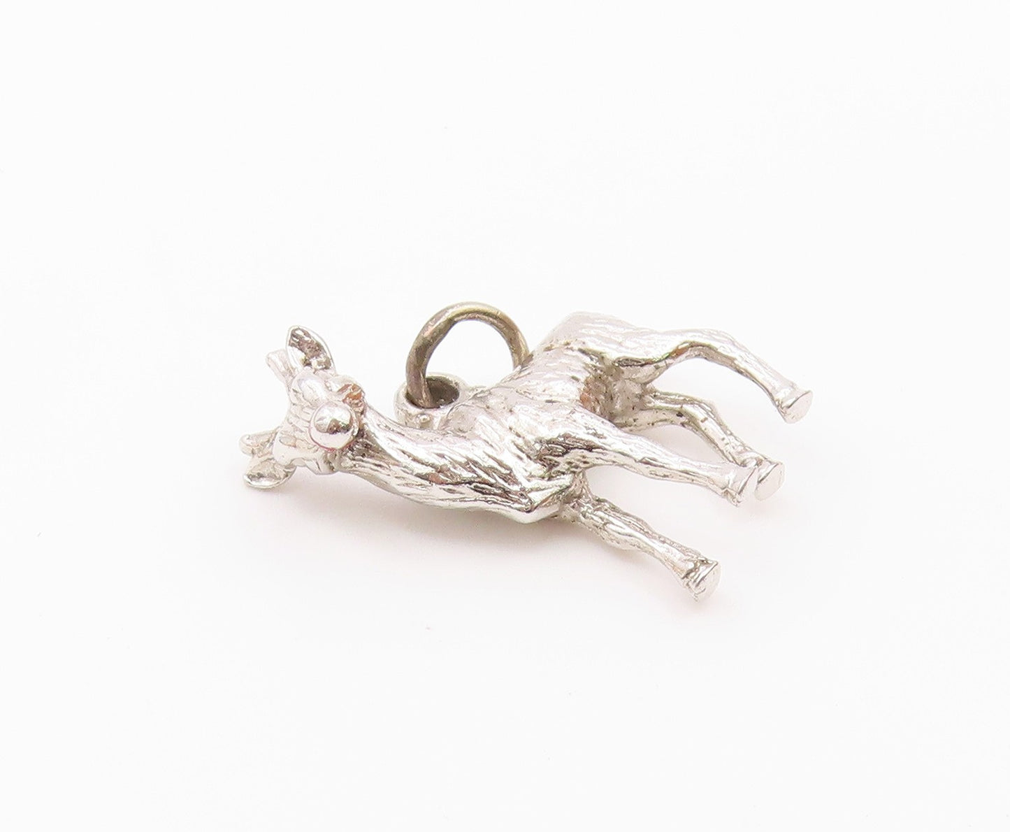 925 Sterling Silver  Vintage Shiny Baby Deer Petite Animal Pendant  PT16234