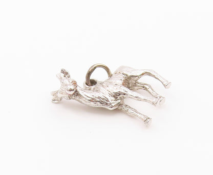 925 Sterling Silver  Vintage Shiny Baby Deer Petite Animal Pendant  PT16234