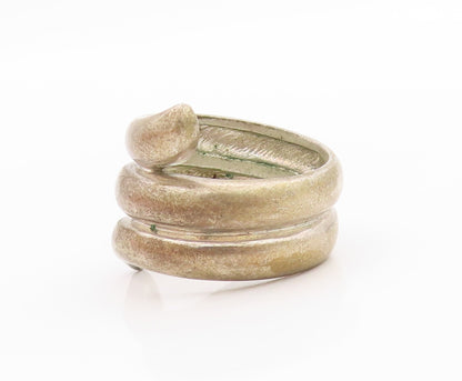 925 Sterling Silver Vintage Ring Solid Cutout Spiral Design  Sz 7  RG33350