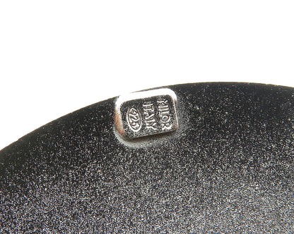 925 Sterling Silver  Vintage Shiny Etched Round Dome Drop Pendant  PT15536
