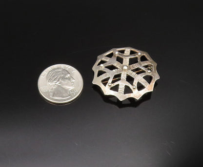 925 Sterling Silver  Vintage Openwork Beaded Web Motif Brooch Pin  BP9827