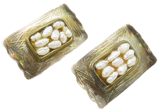 DESIGNER 925 Silver  Vintage Petite Baroque Pearls Drop Earrings  EG7654