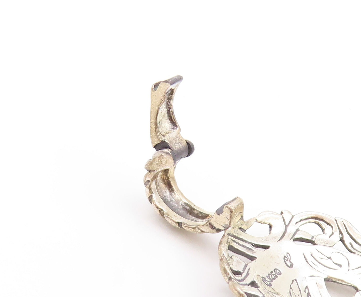 925 Sterling Silver Vintage Pendant CAROLYN POLLACK Floral Design Cutout PT23939
