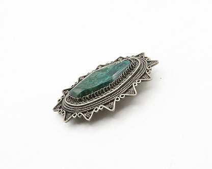 ISRAEL 925 Sterling Silver  Vintage Eilat Stone Twist Brooch Pin  BP6987