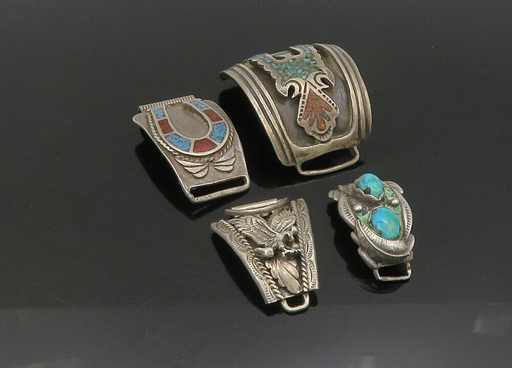 ZUNI NAVAJO 925 Silver  Vintage Turquoise Lot Single Watch Bands  TR3145