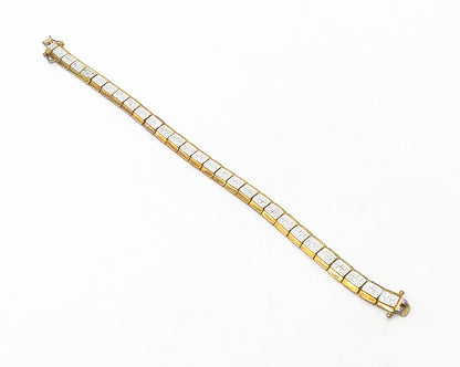 ROSS SIMON 925 Silver  Genuine Diamonds Two Tone Hinge Chain Bracelet  BT5044