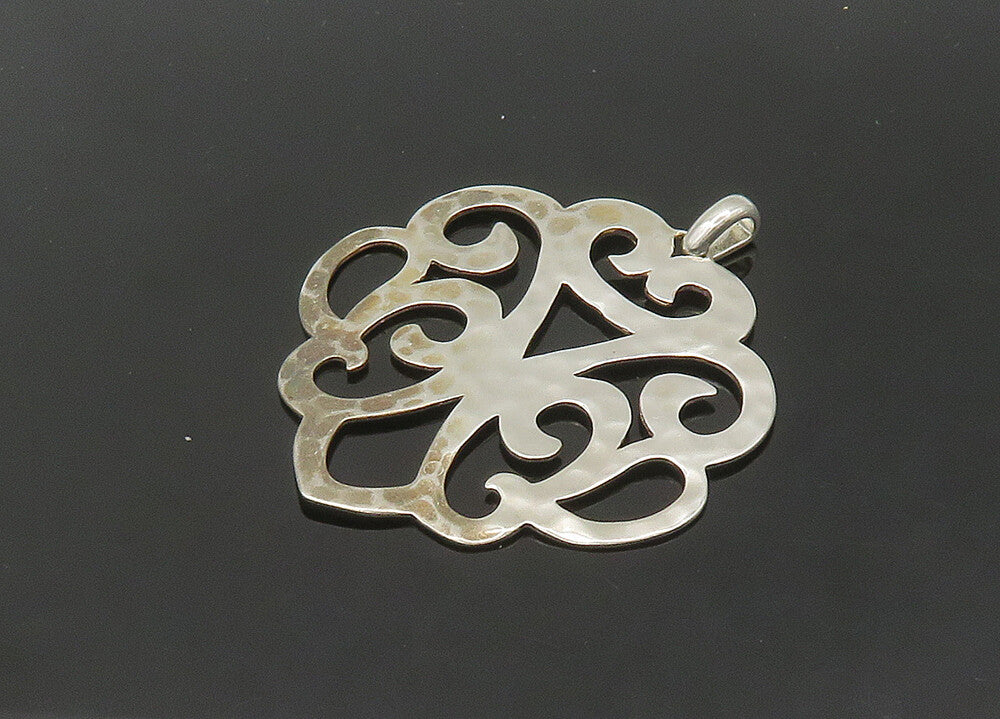 SILPADA 925 Sterling Silver  Vintage Shiny Hammered Open Swirl Pendant PT17187