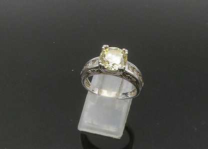 925 Sterling Silver  Vintage Shiny Cubic Zirconia Band Ring Sz 7.5  RG21790