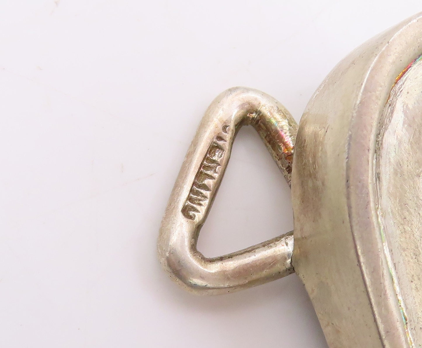 925 Sterling Silver Vintage Pendant Brutalist Open Love Heart Can  PT24725