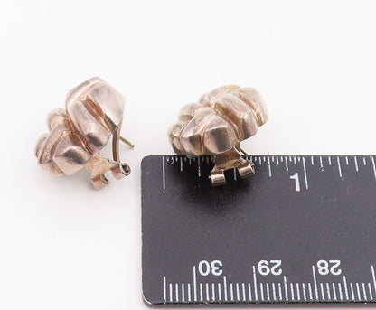 14k Gold & 925 Sterling Silver Vintage Earrings KRYPELL Modernist Knot  EG14085