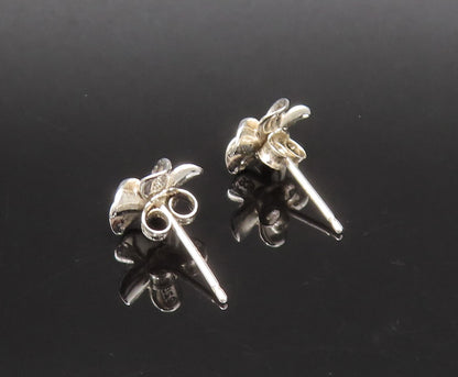 925 Sterling Silver Vintage Dainty Cubic Zirconia Flower Stud Earrings EG12275