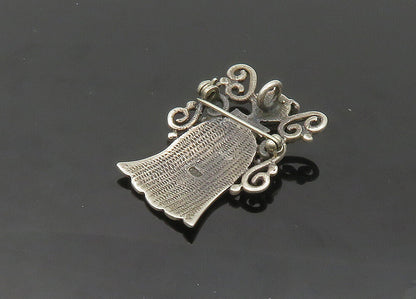 925 Sterling Silver  Vintage Angel With Halo Swirl Detail Brooch Pin  BP8590