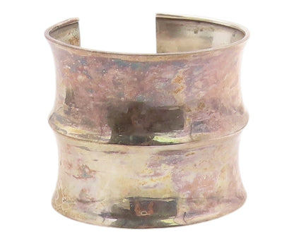 925 Sterling Silver Vintage Bracelet PAMELA LEVIN Modernist Wide Cuff  BT12132