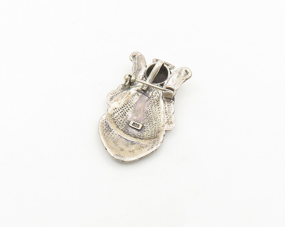 925 Sterling Silver  Vintage Shiny Angel With Ribbon Bow Brooch Pin  BP7214