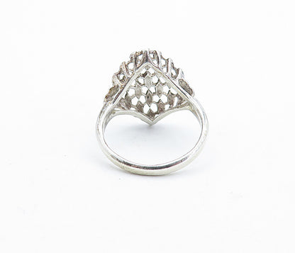925 Sterling Silver  Vintage Shiny Diamond Cut Detail Band Ring Sz 6  RG6259