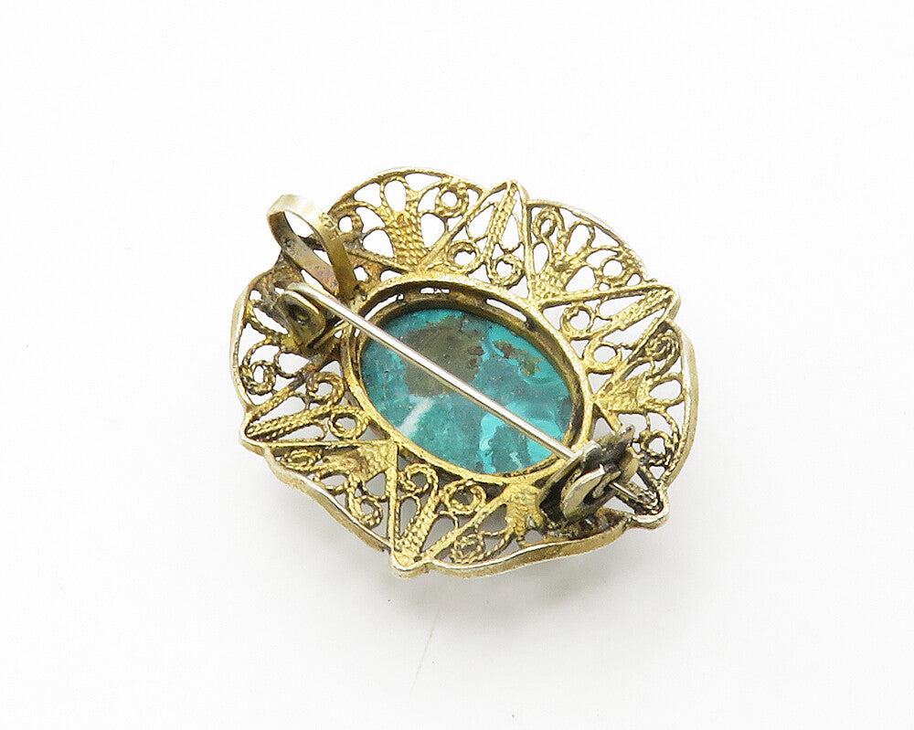 ISRAEL 925 Sterling Silver  Vintage Eilat Filigree Star Brooch Pin  BP5460