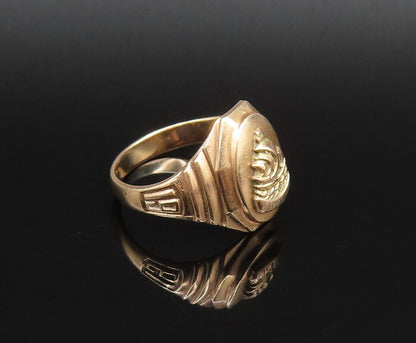 10K GOLD  Vintage Antique 1943 New Utrecht Sailboat Signet Ring Sz 7  GR546